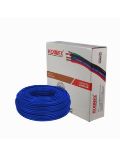 Caja de 100 M., cable azul THW, calibre 14, 100% cobre. CTHW-10AZ Kobrex